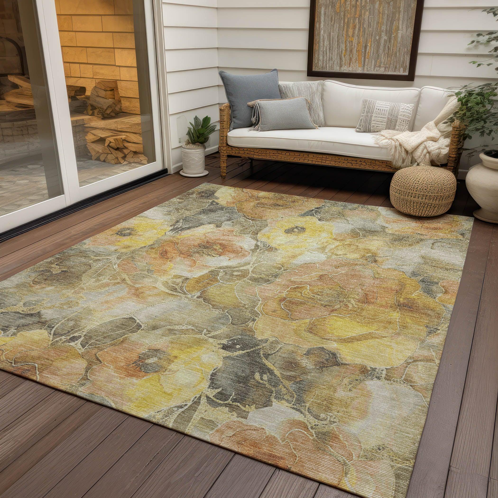 Addison Rugs Uraien Gold Washable Indoor-Outdoor Rug