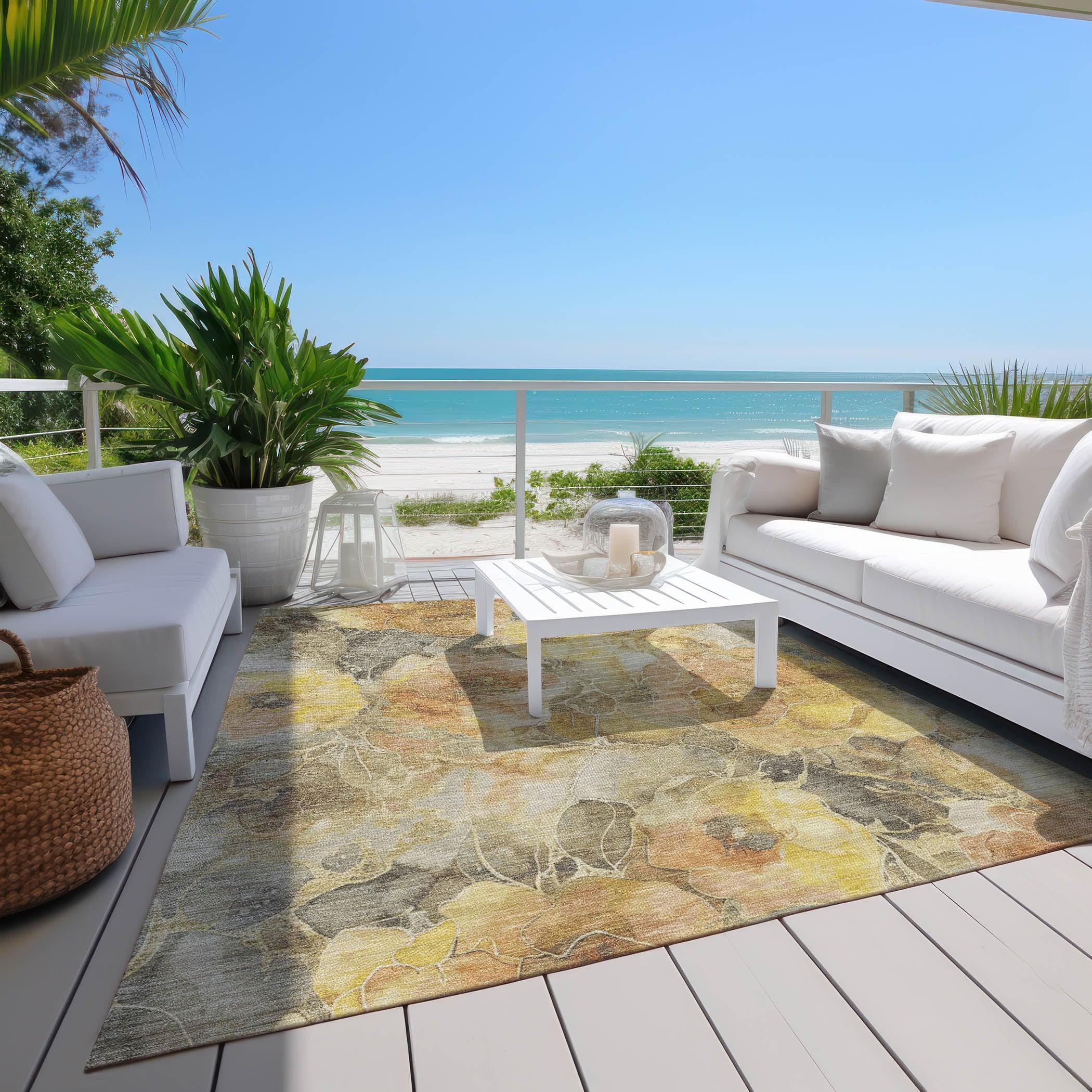 Addison Rugs Uraien Gold Washable Indoor-Outdoor Rug