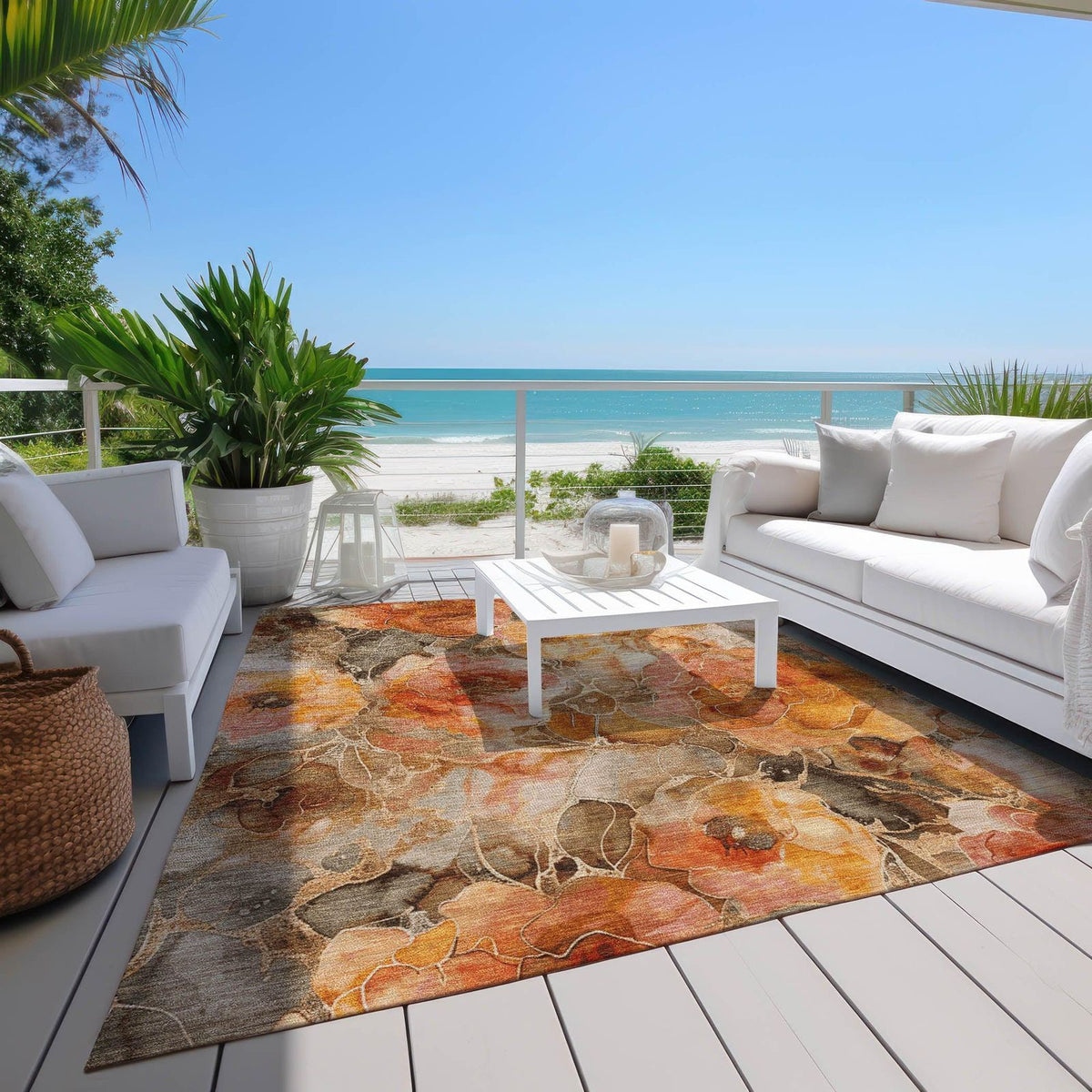 Addison Rugs Uraien Orange Washable Indoor-Outdoor Rug