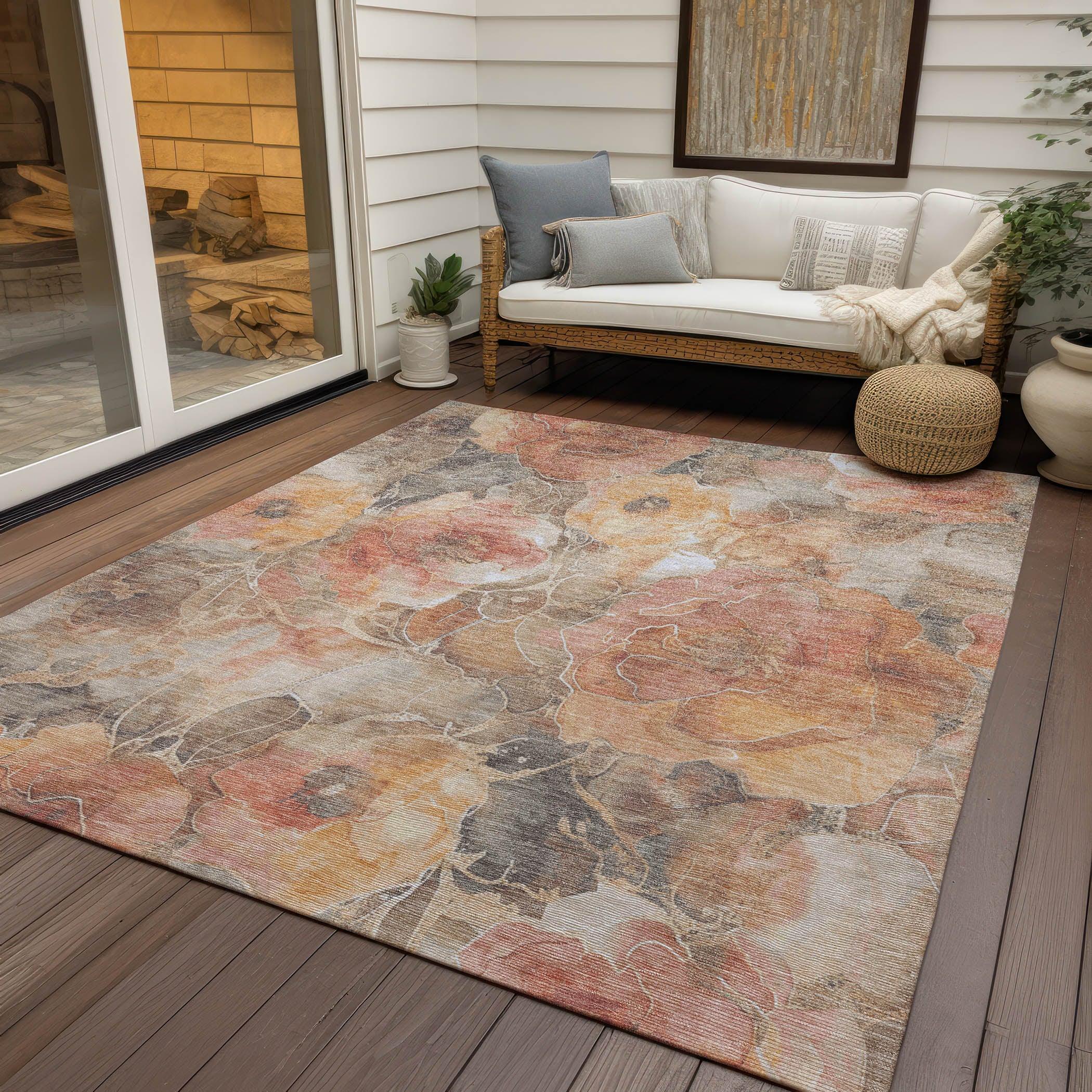 Addison Rugs Uraien Peach Washable Indoor-Outdoor Rug