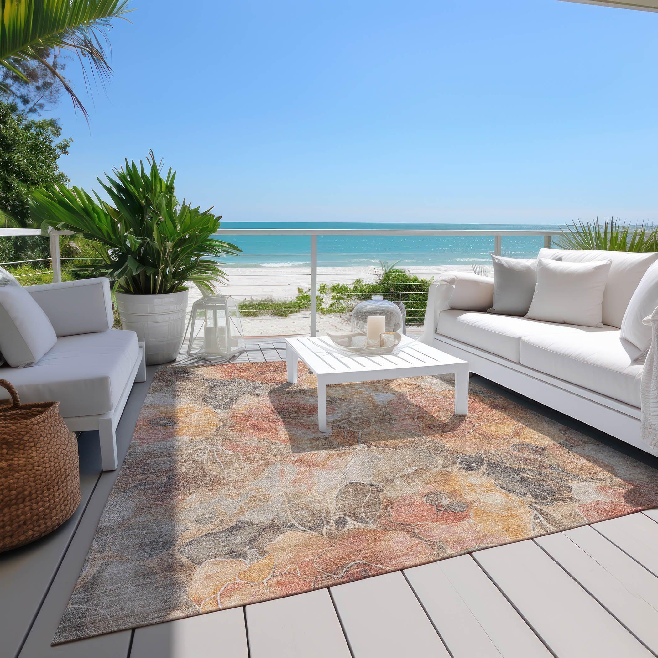 Addison Rugs Uraien Peach Washable Indoor-Outdoor Rug