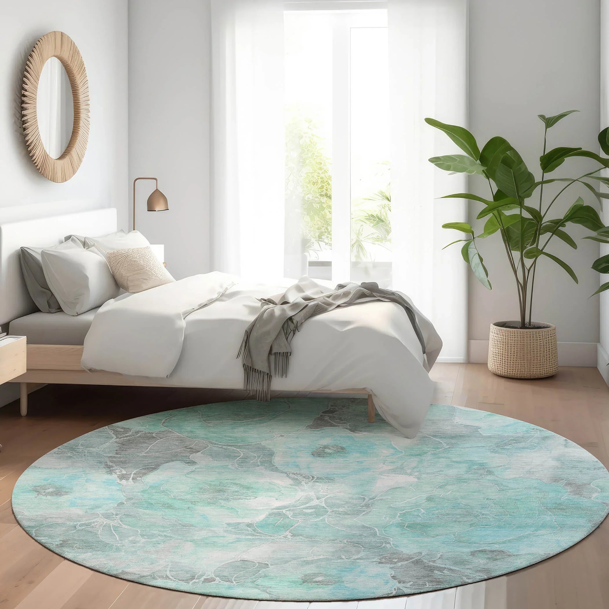 Addison Rugs Uraien Teal Washable Indoor-Outdoor Rug