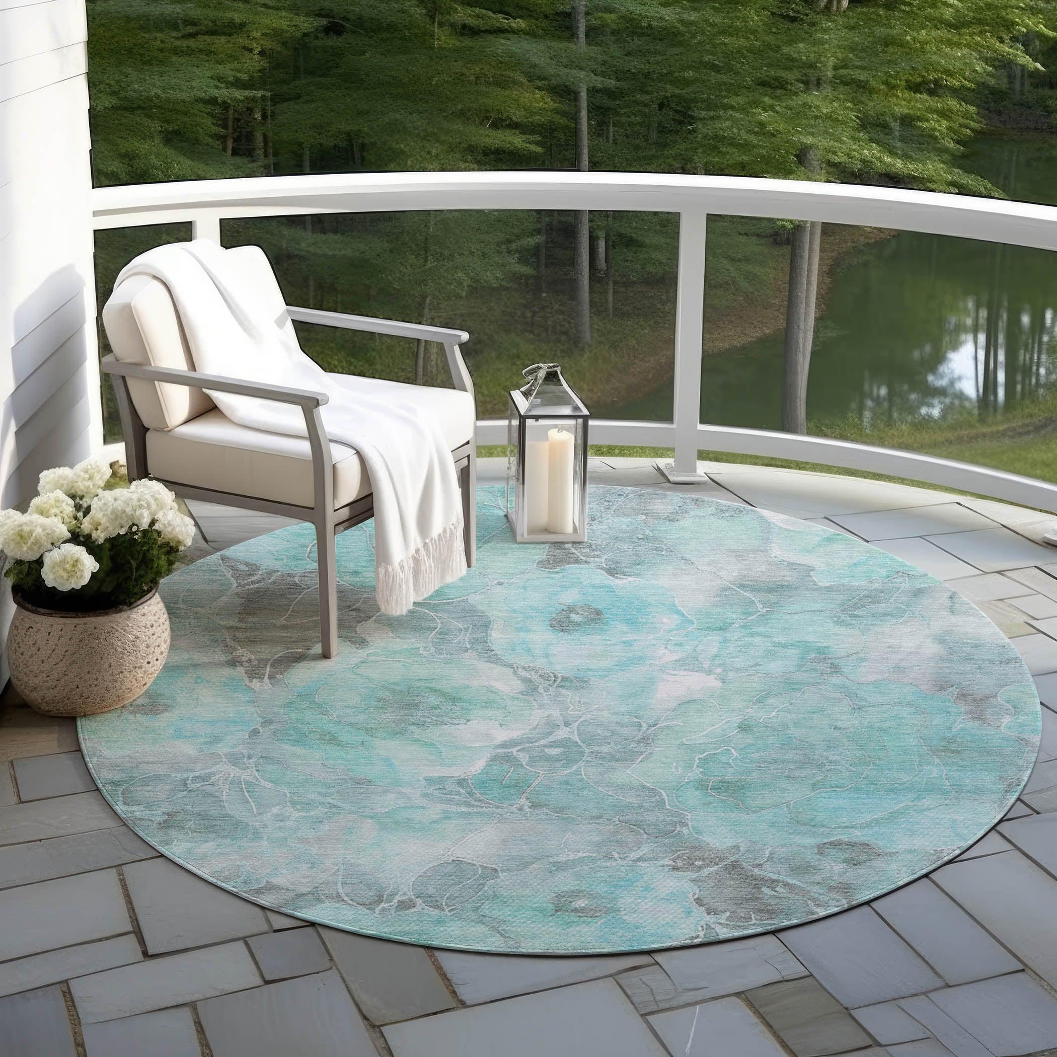 Addison Rugs Uraien Teal Washable Indoor-Outdoor Rug