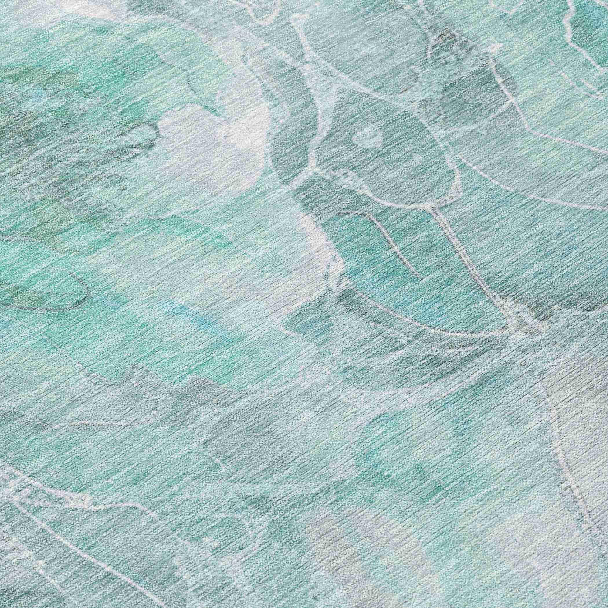 Addison Rugs Uraien Teal Washable Indoor-Outdoor Rug