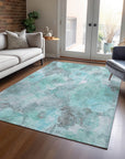 Addison Rugs Uraien Teal Washable Indoor-Outdoor Rug