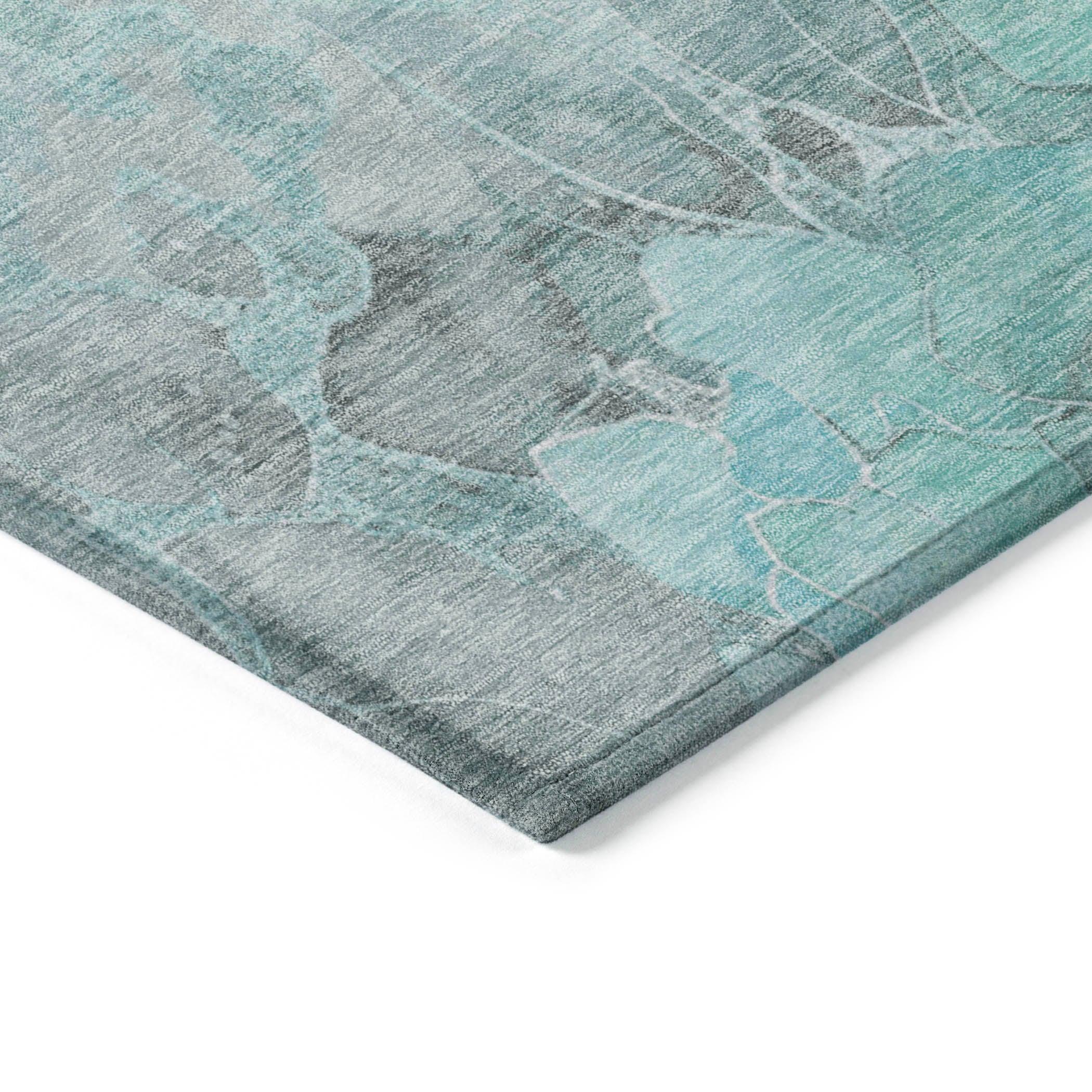 Addison Rugs Uraien Teal Washable Indoor-Outdoor Rug