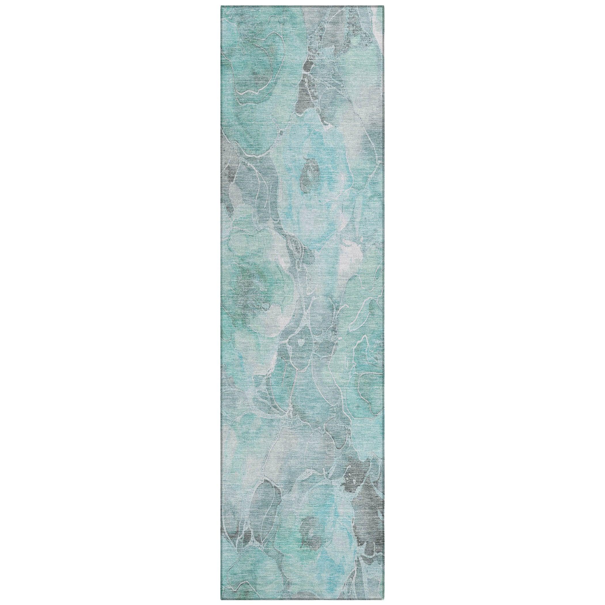 Addison Rugs Uraien Teal Washable Indoor-Outdoor Rug