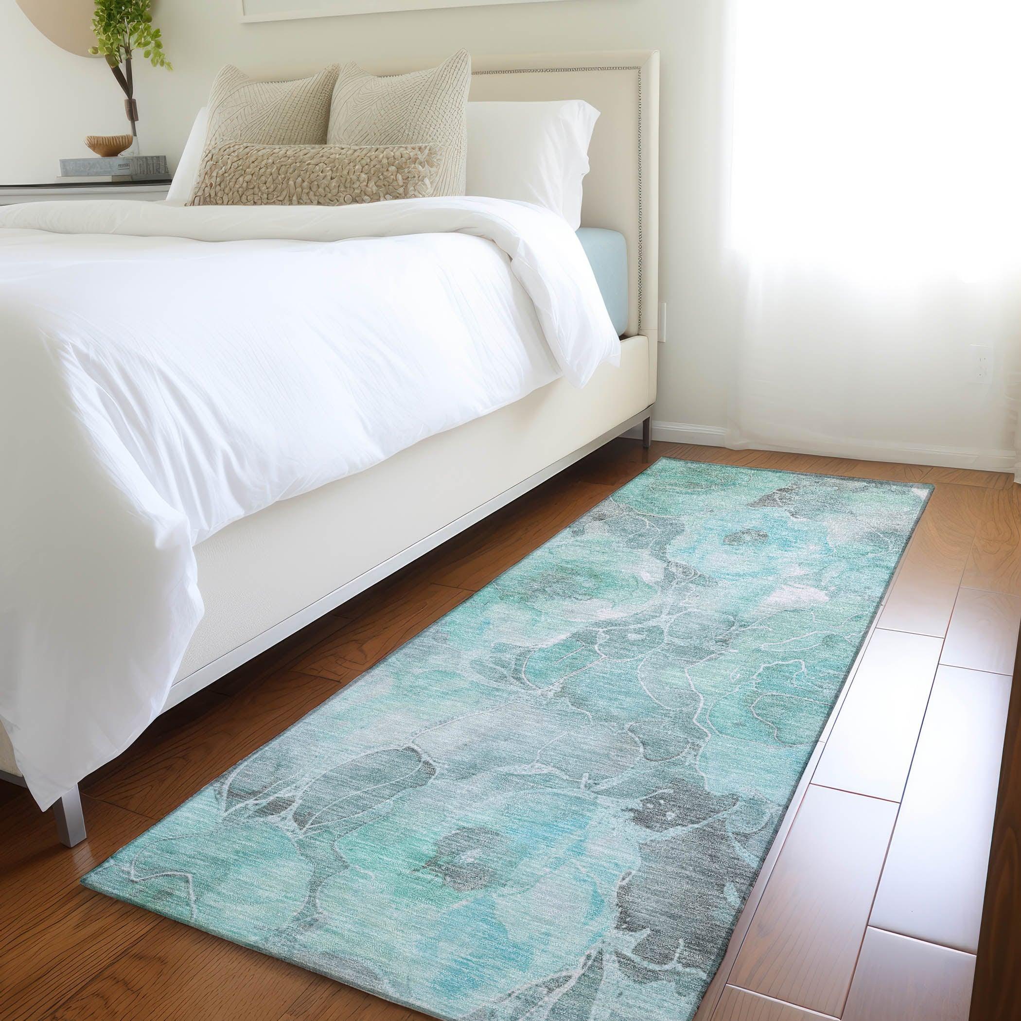 Addison Rugs Uraien Teal Washable Indoor-Outdoor Rug