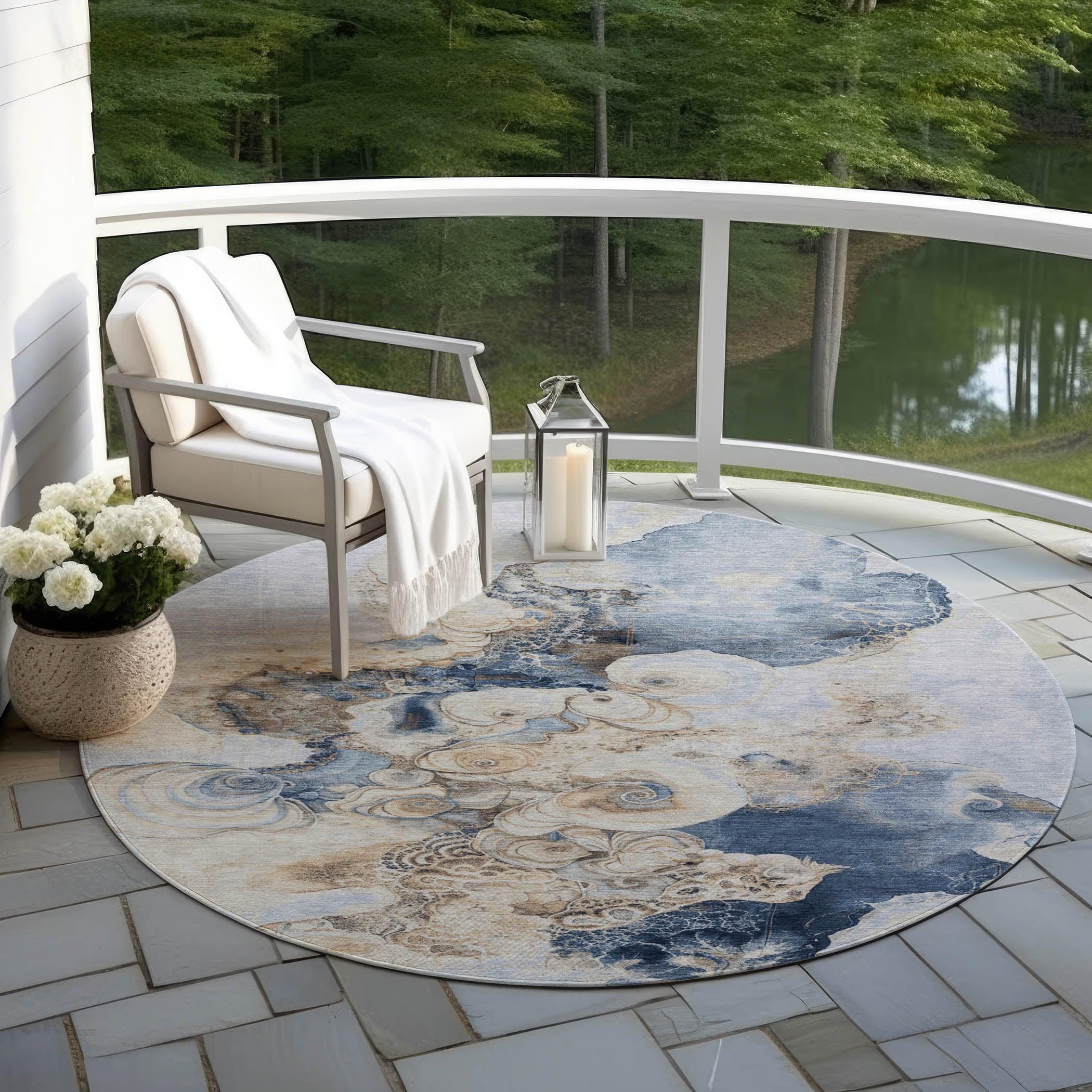 Addison Rugs Uraion Blue Washable Indoor-Outdoor Rug