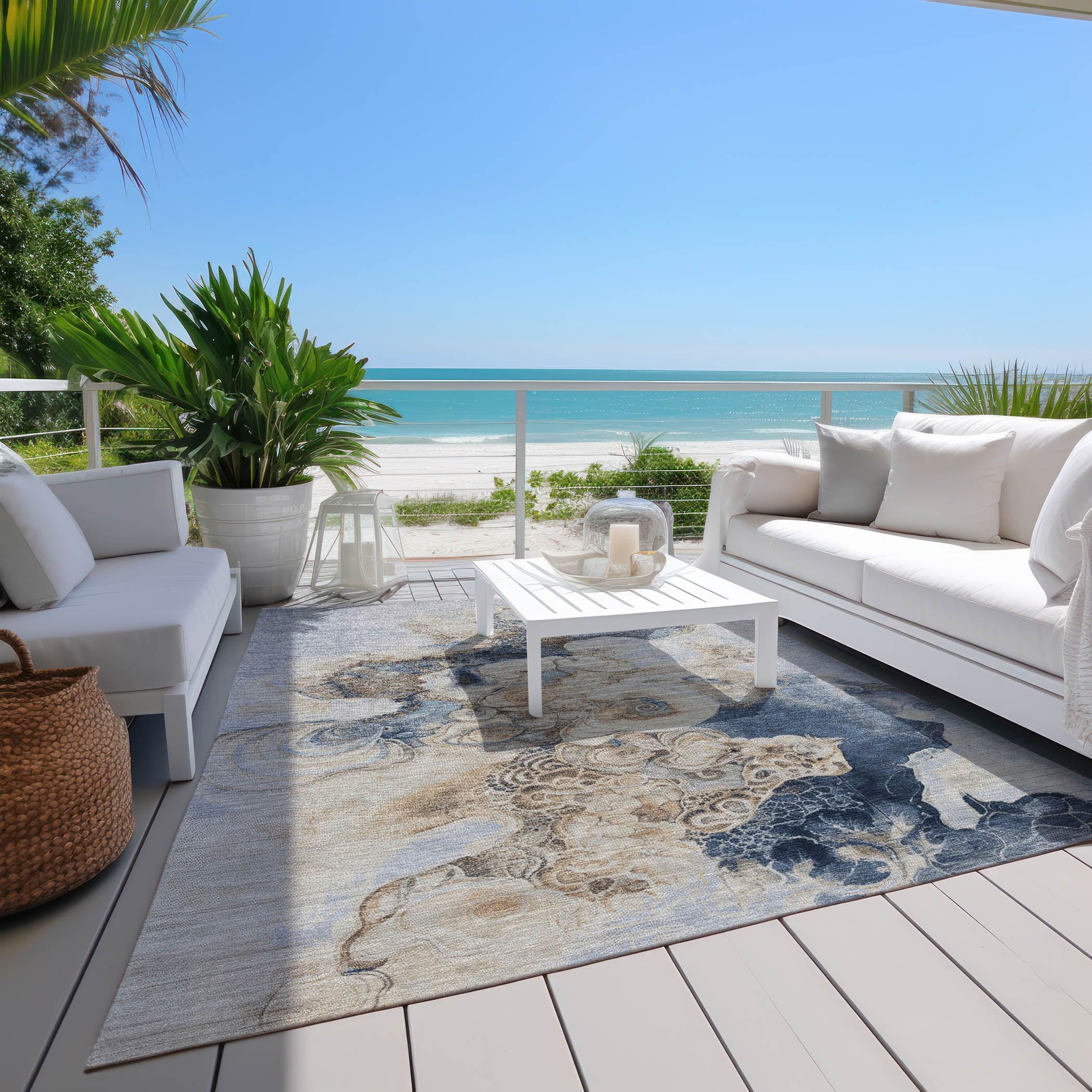 Addison Rugs Uraion Blue Washable Indoor-Outdoor Rug
