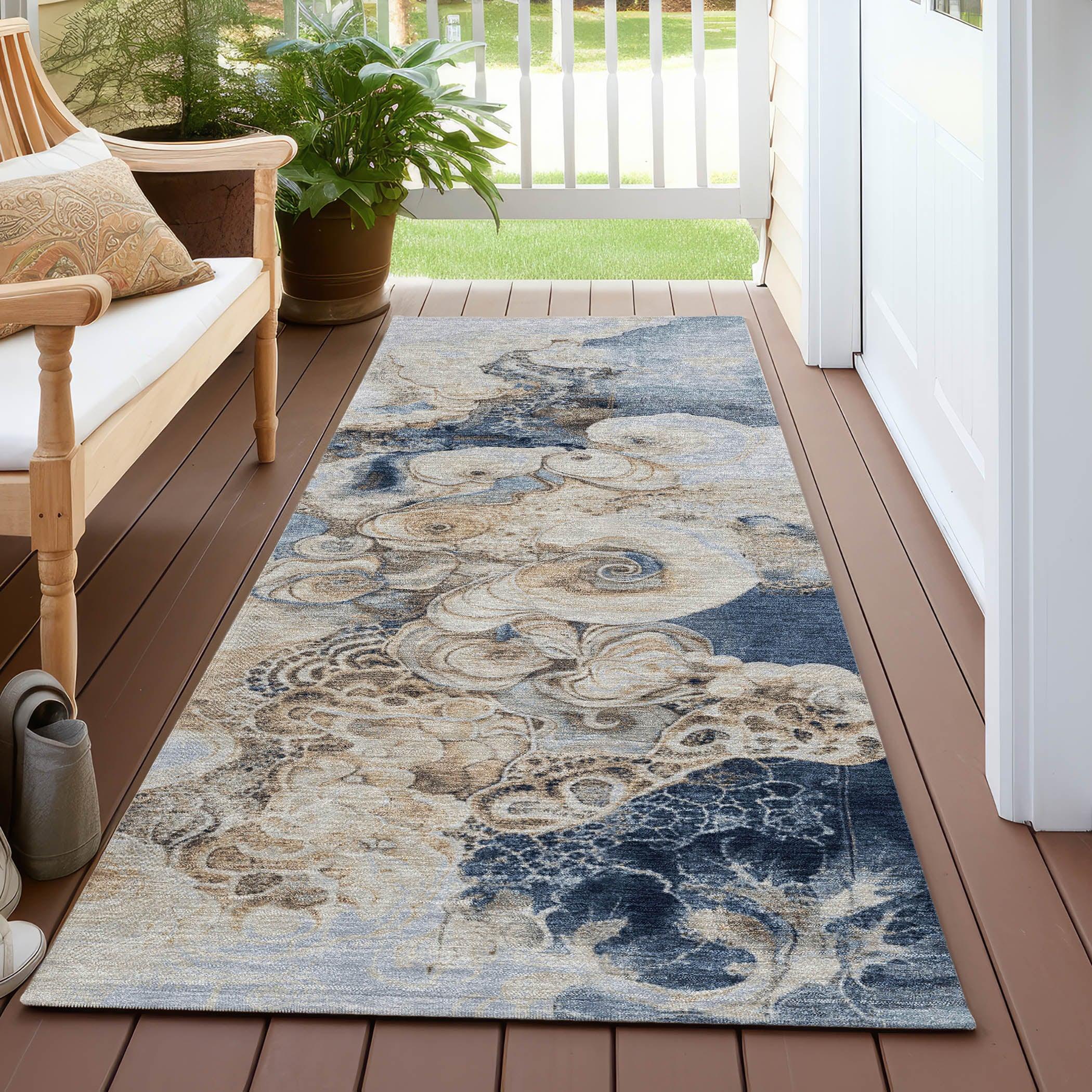 Addison Rugs Uraion Blue Washable Indoor-Outdoor Rug