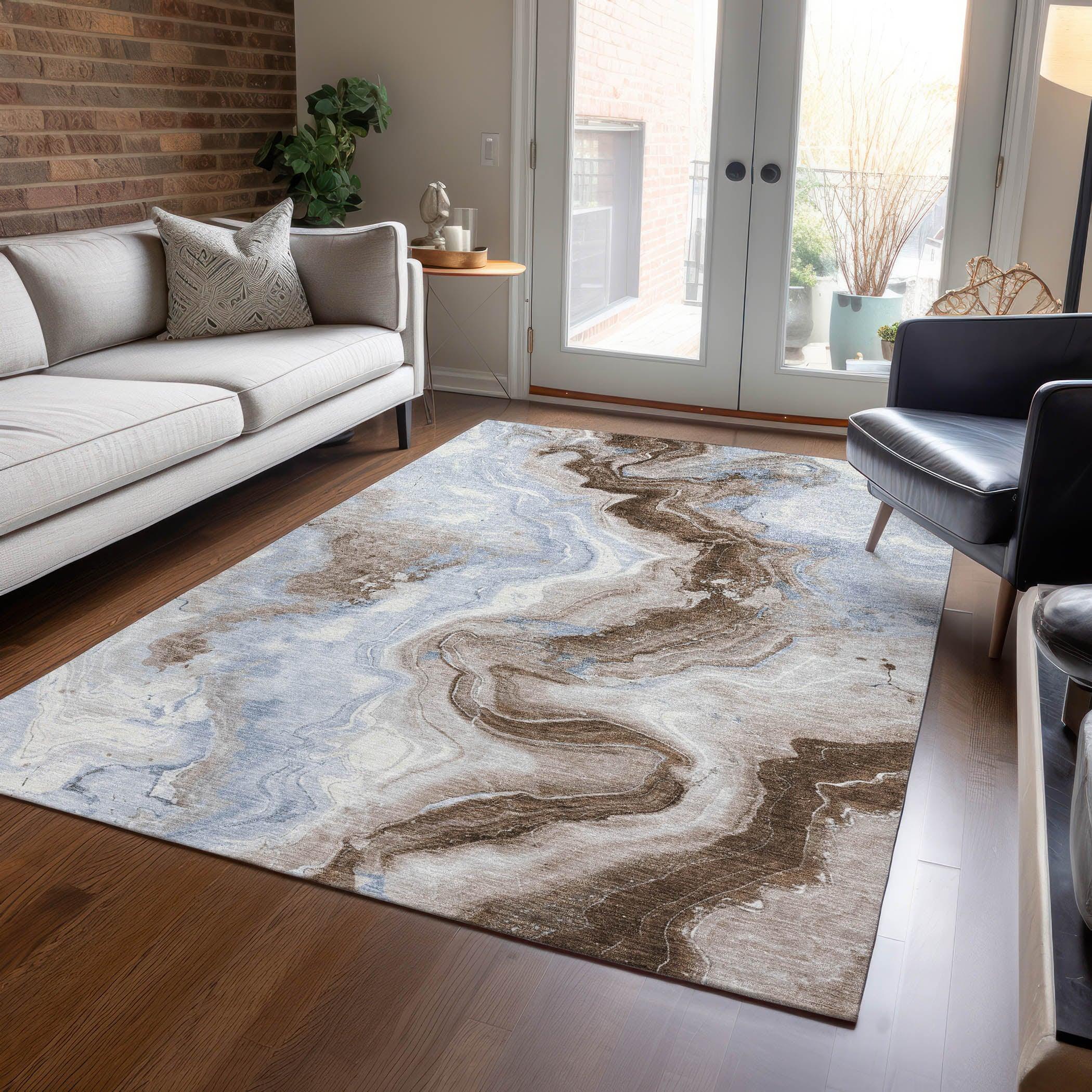 Addison Rugs Vaelain Brown Washable Indoor-Outdoor Rug