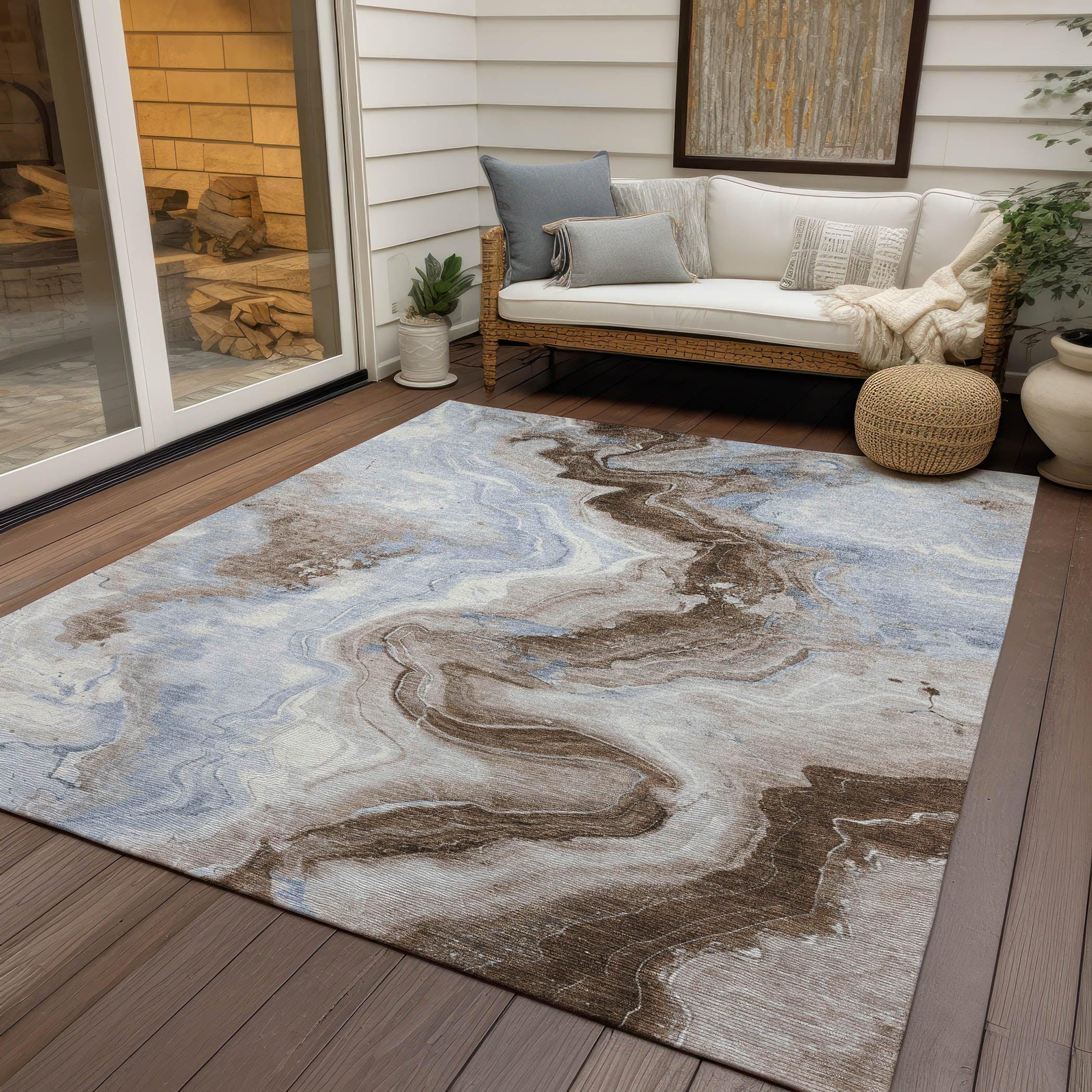 Addison Rugs Vaelain Brown Washable Indoor-Outdoor Rug