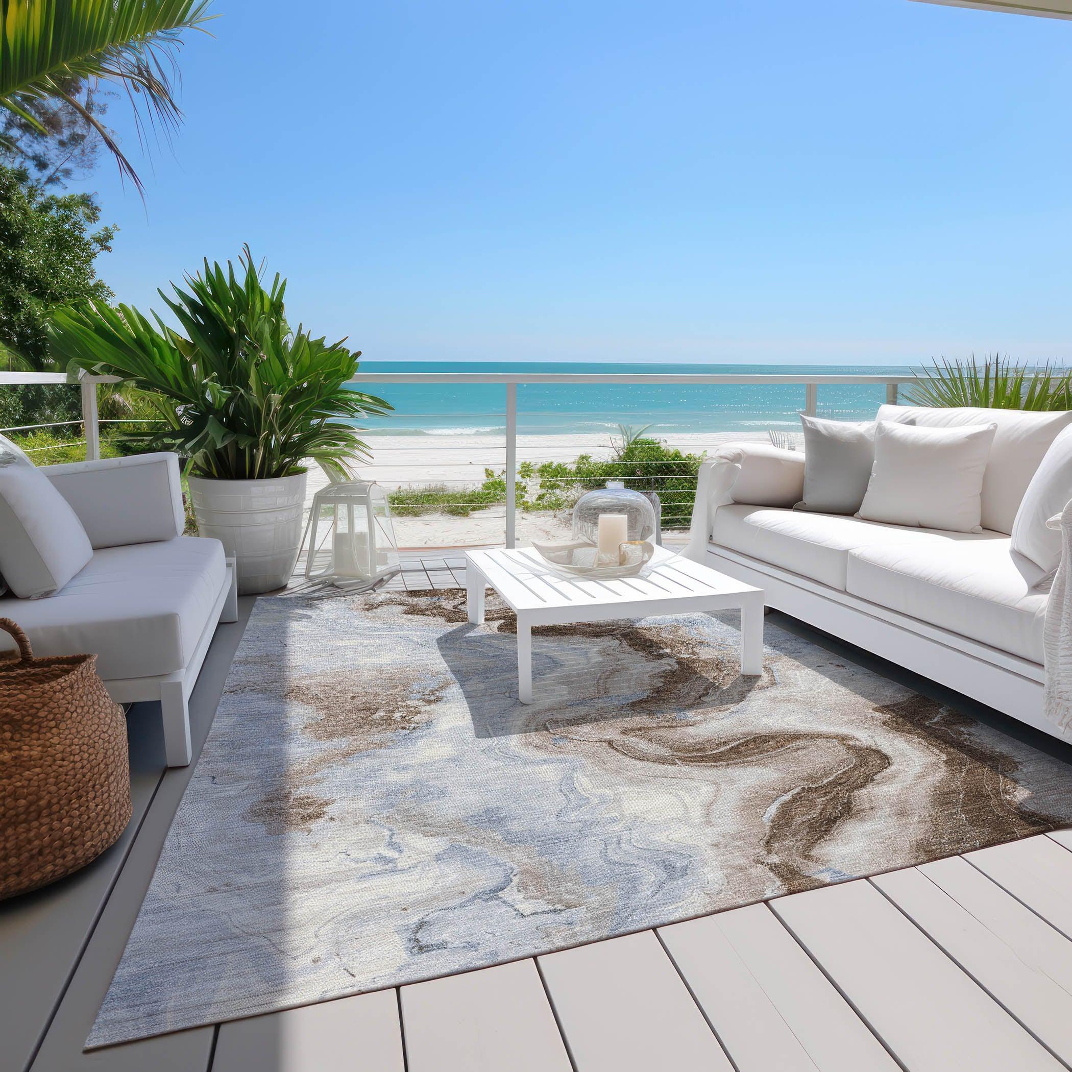 Addison Rugs Vaelain Brown Washable Indoor-Outdoor Rug