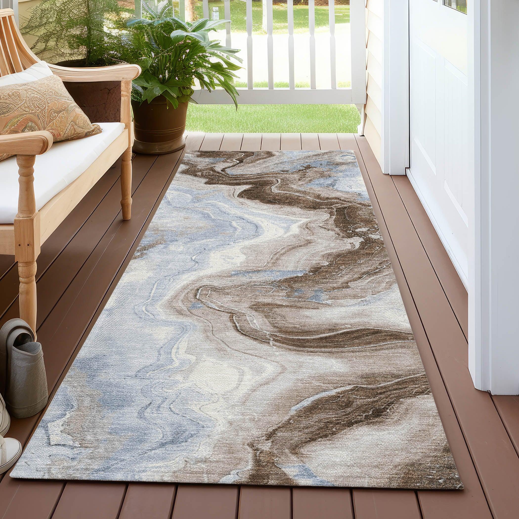 Addison Rugs Vaelain Brown Washable Indoor-Outdoor Rug