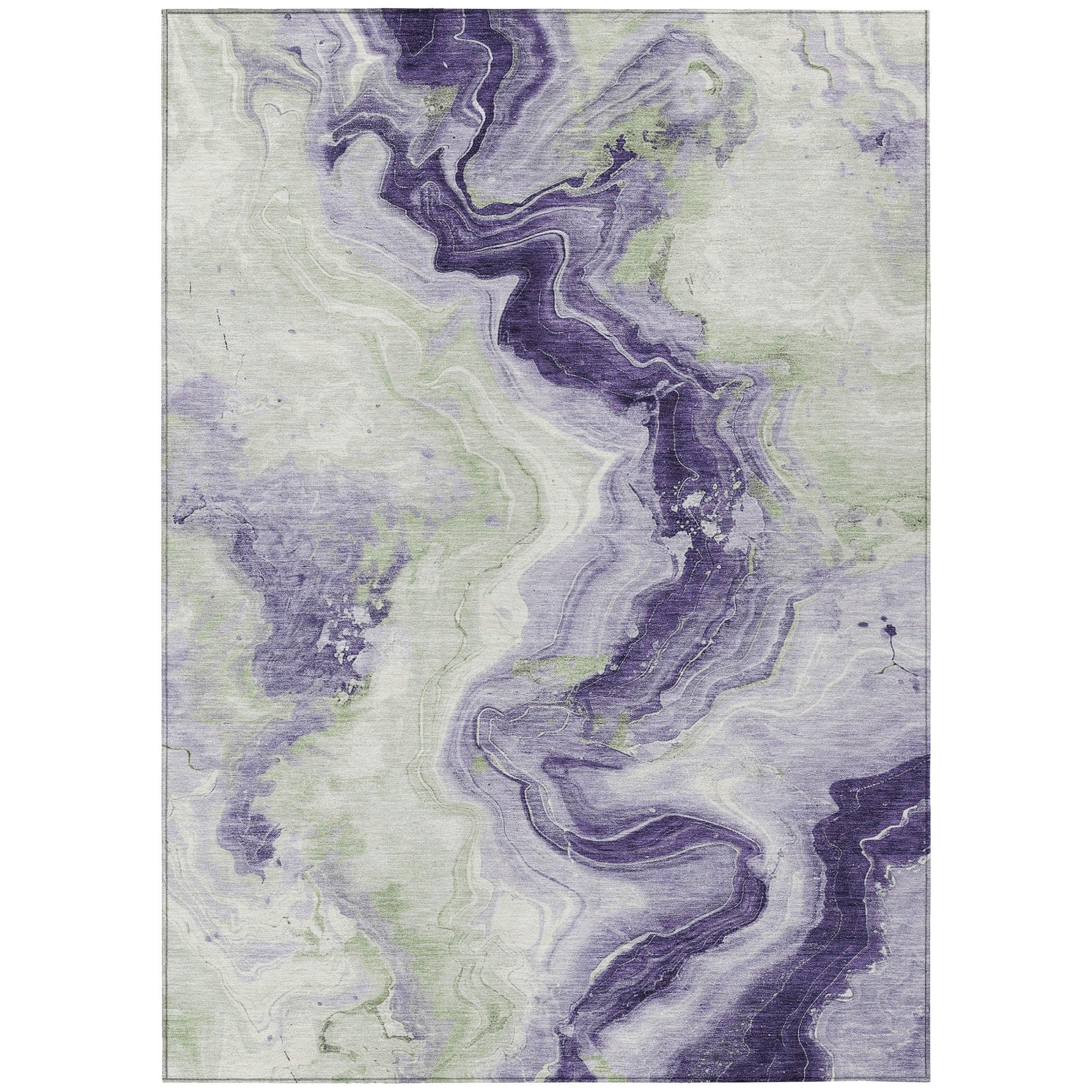 Addison Rugs Vaelain Purple Washable Indoor-Outdoor Rug