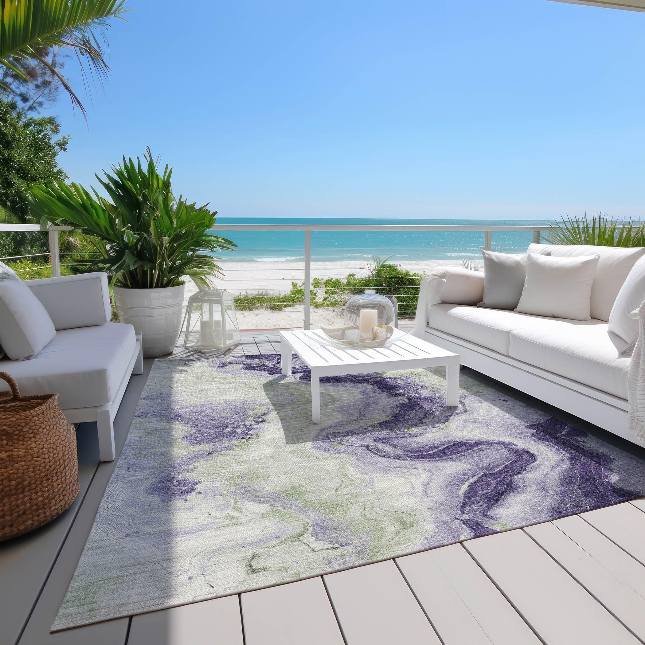Addison Rugs Vaelain Purple Washable Indoor-Outdoor Rug