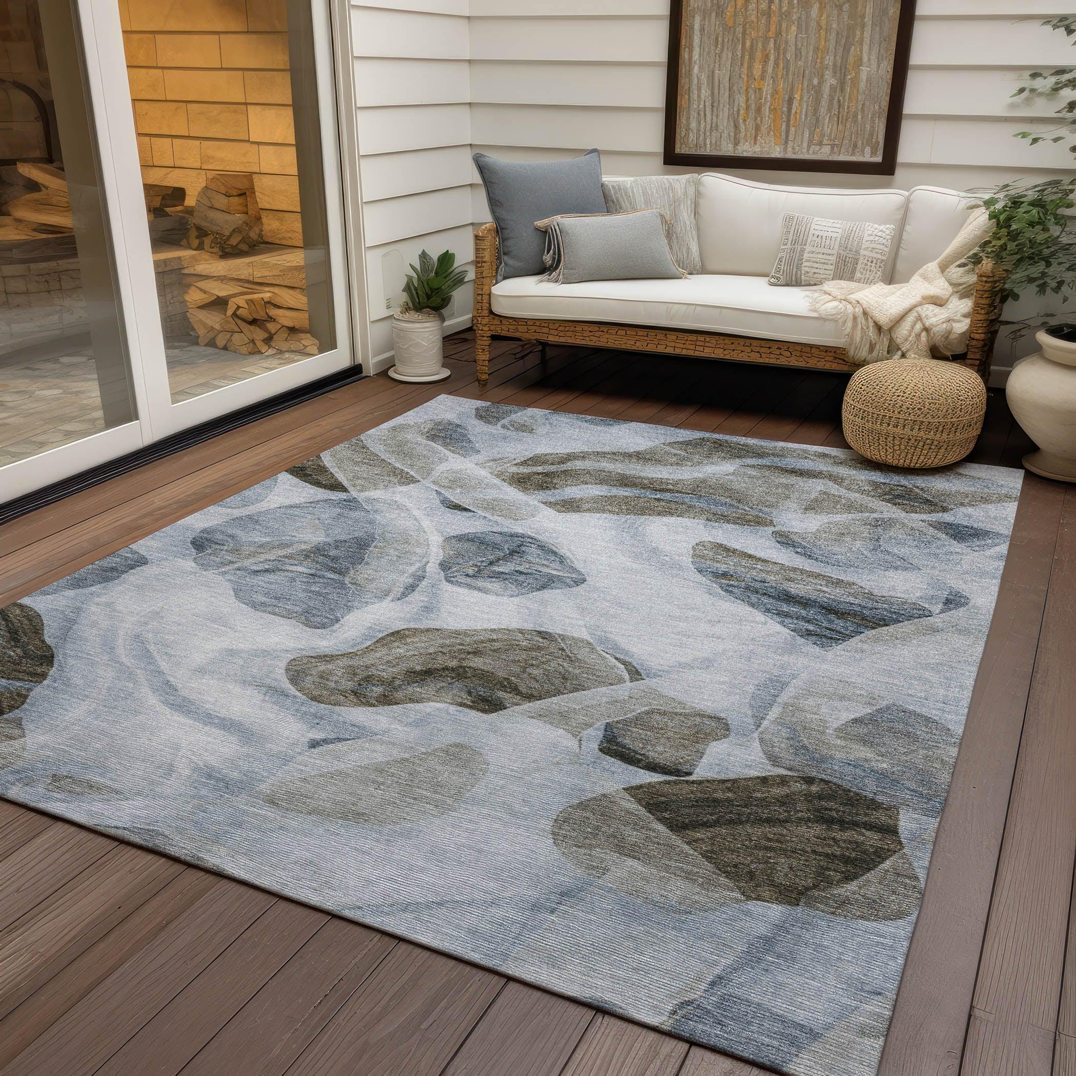Addison Rugs Vaelanor Blue Washable Indoor-Outdoor Rug