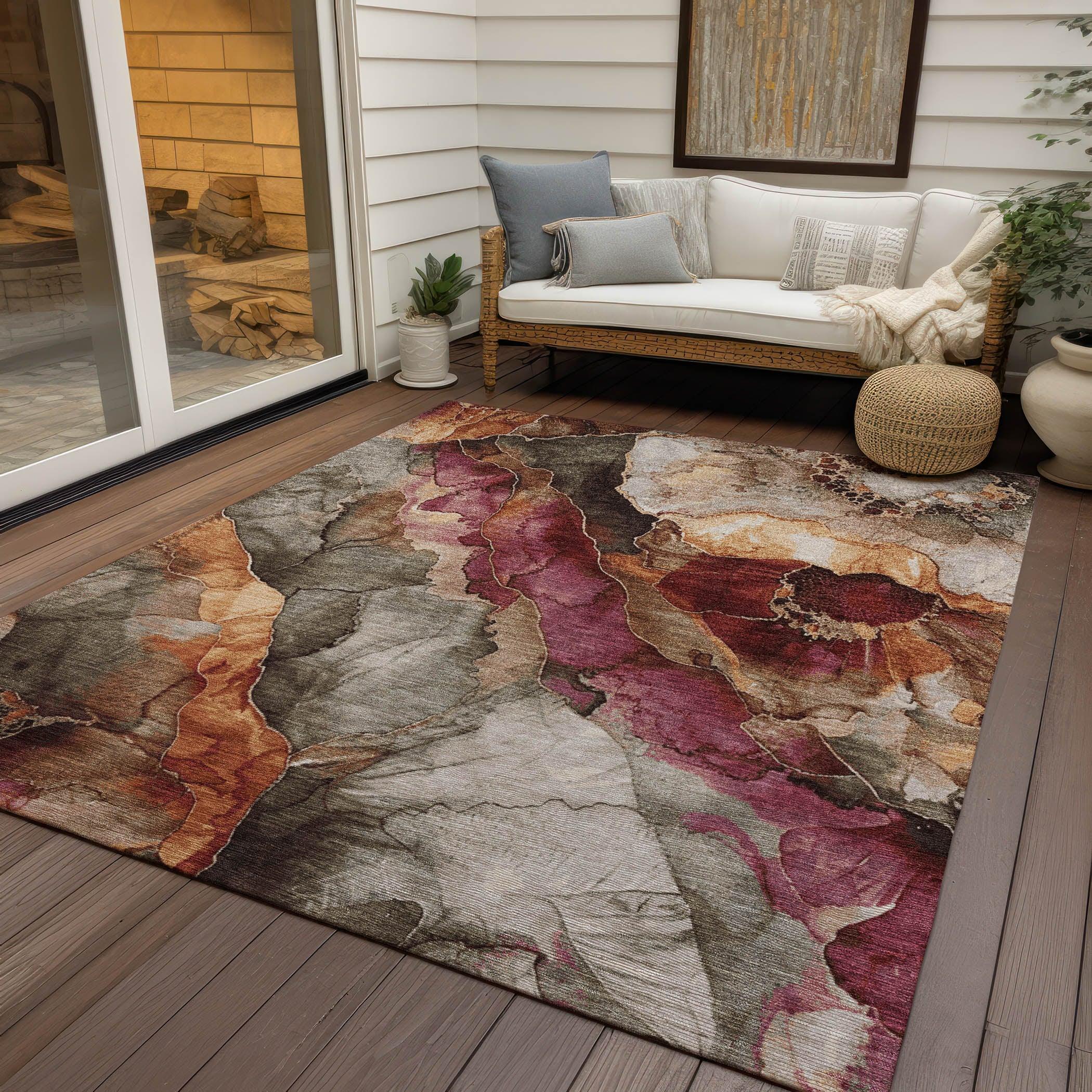 Addison Rugs Vaelara Brown Washable Indoor-Outdoor Rug