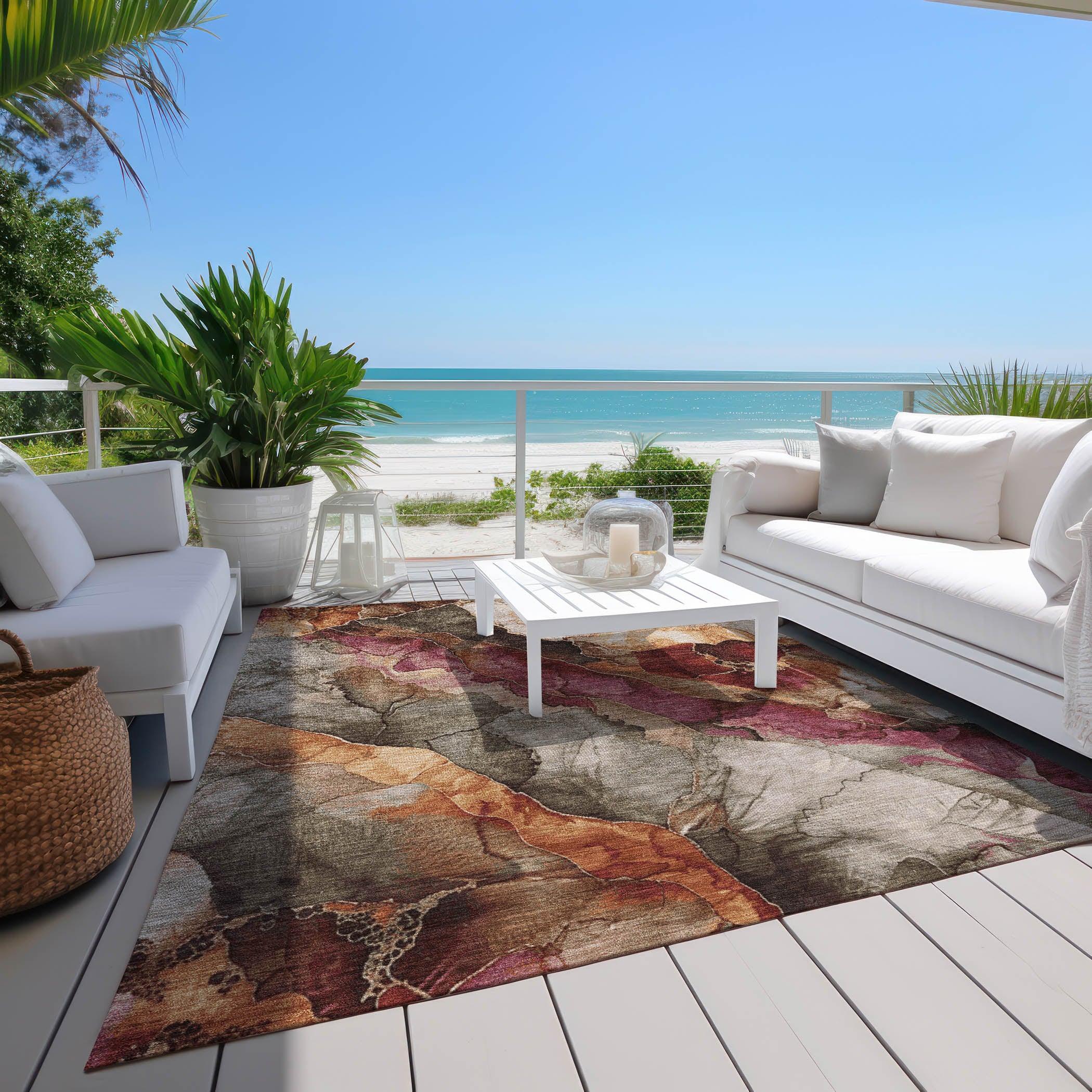 Addison Rugs Vaelara Brown Washable Indoor-Outdoor Rug