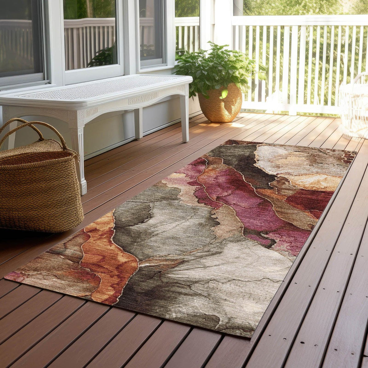 Addison Rugs Vaelara Brown Washable Indoor-Outdoor Rug