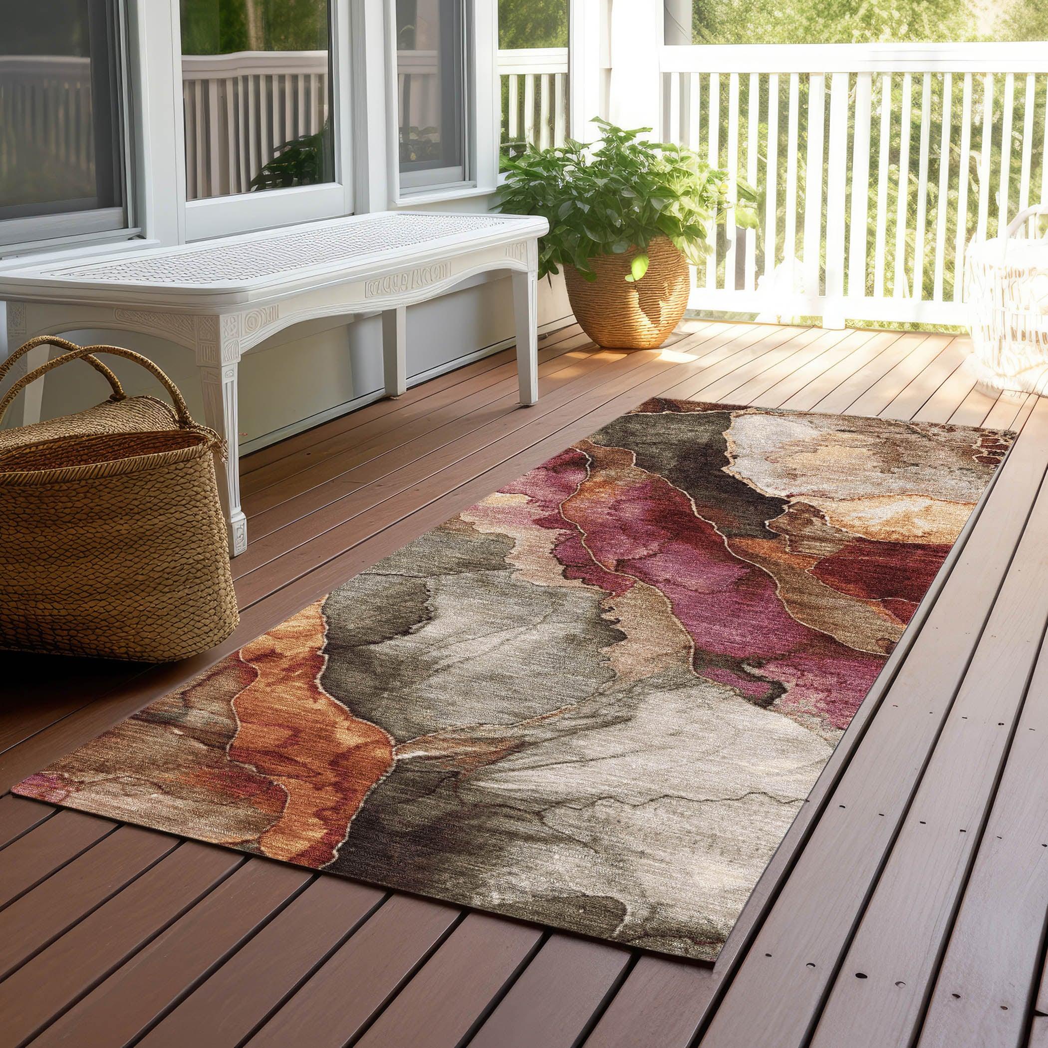 Addison Rugs Vaelara Brown Washable Indoor-Outdoor Rug