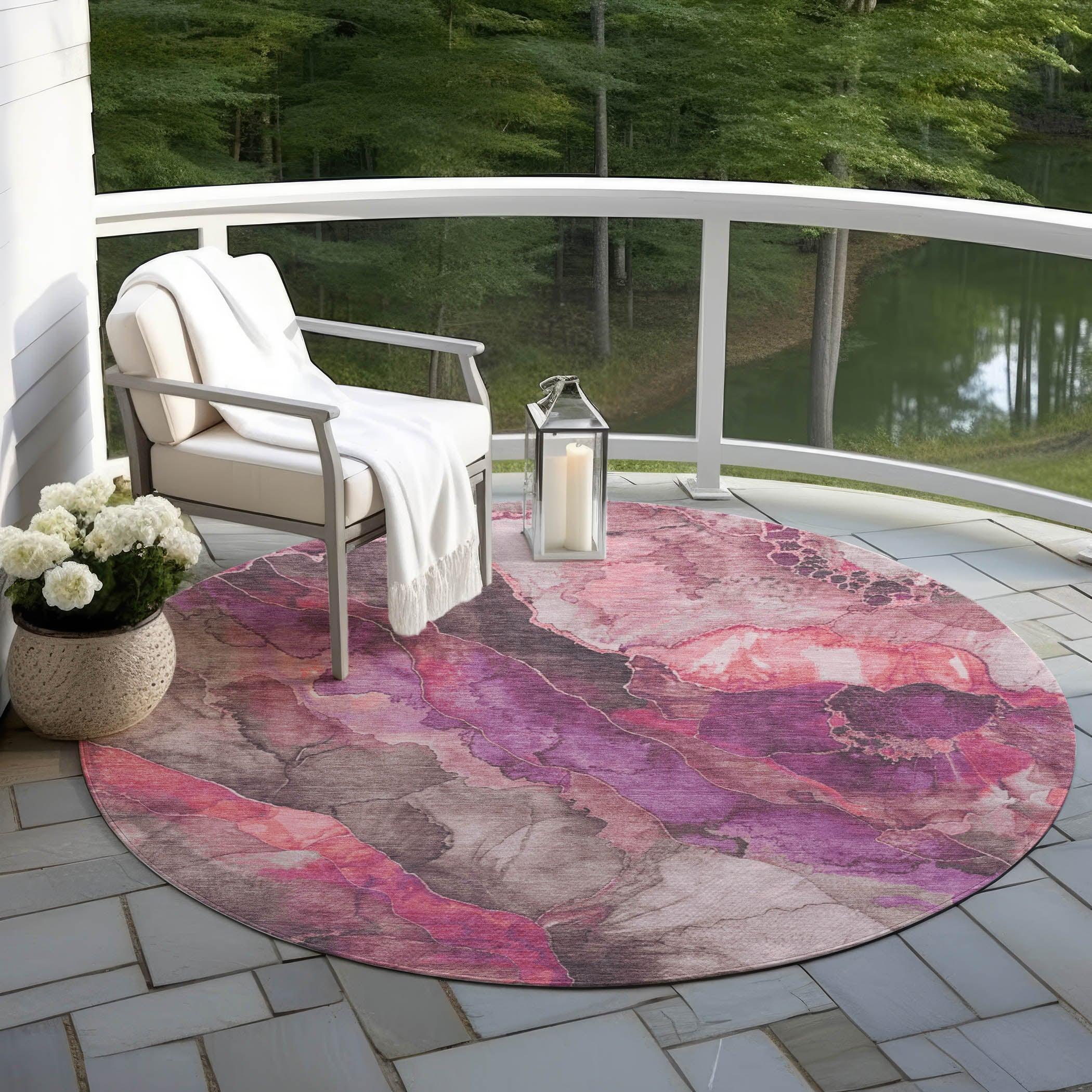 Addison Rugs Vaelara Pink Washable Indoor-Outdoor Rug
