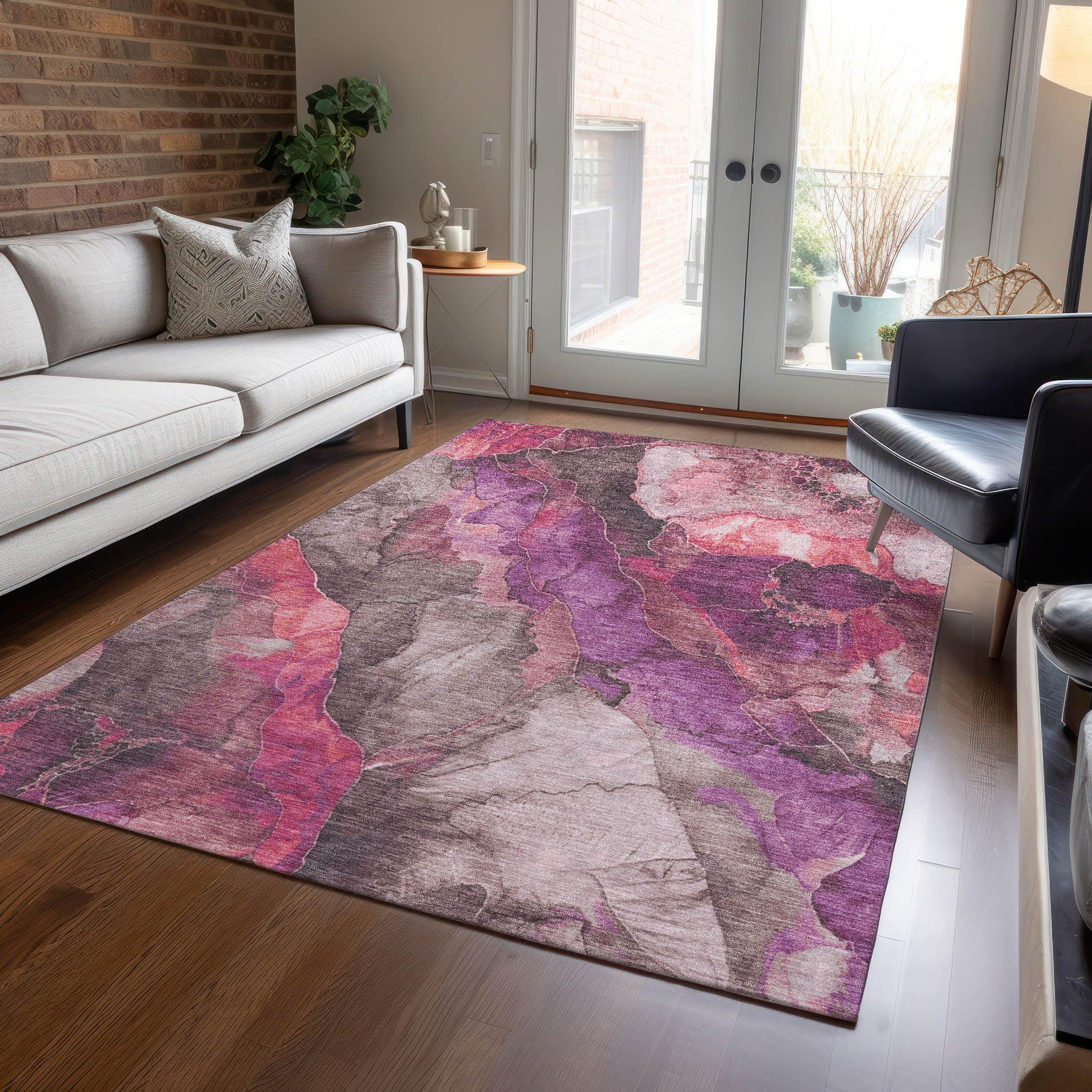 Addison Rugs Vaelara Pink Washable Indoor-Outdoor Rug