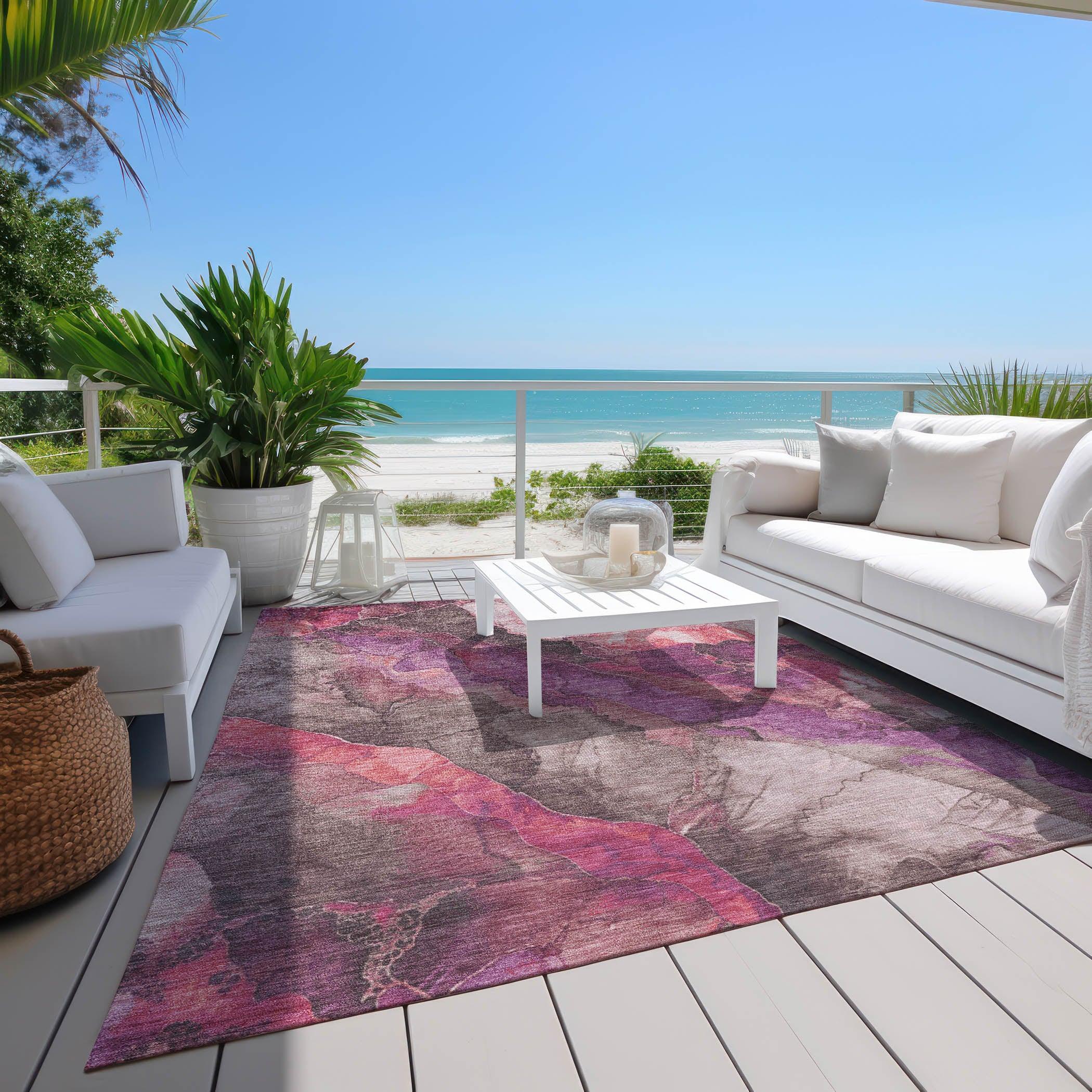 Addison Rugs Vaelara Pink Washable Indoor-Outdoor Rug