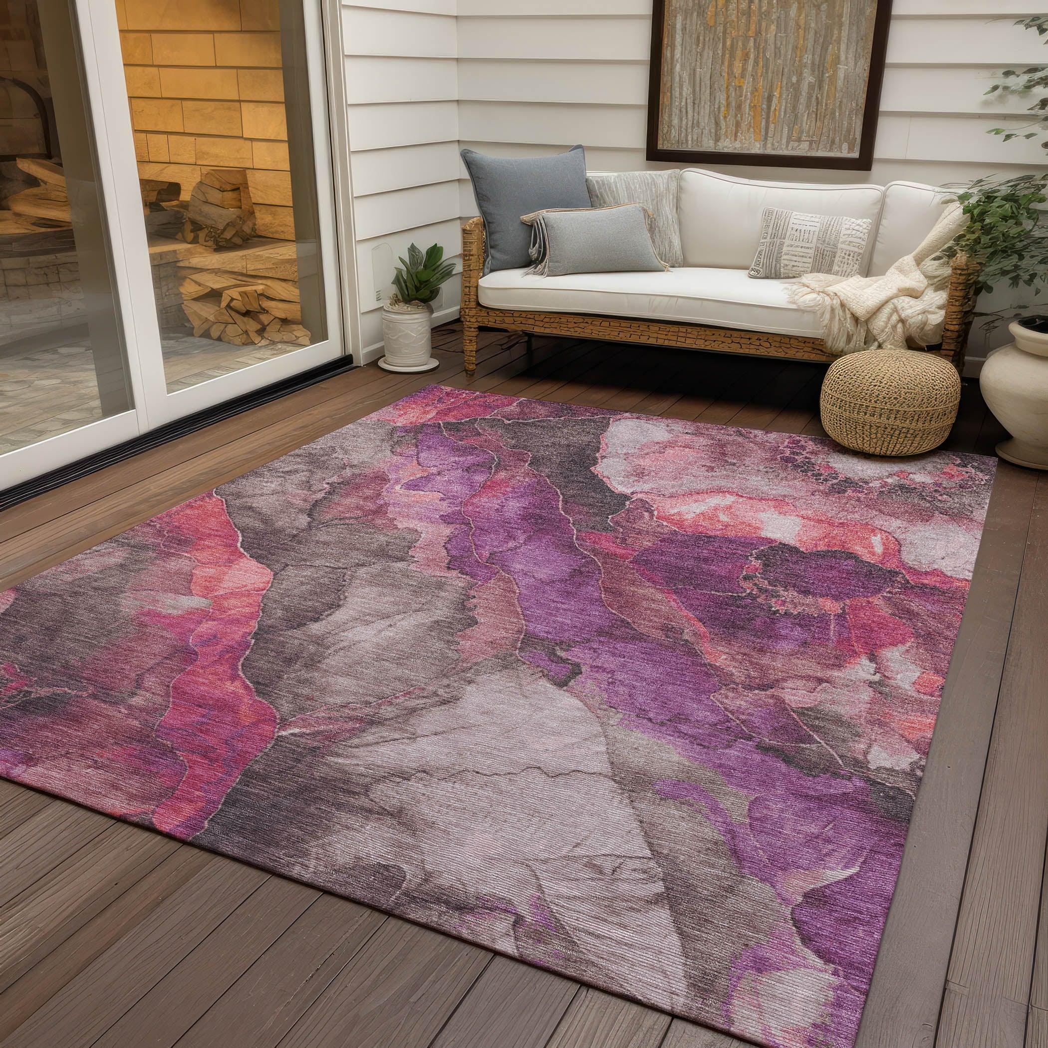Addison Rugs Vaelara Pink Washable Indoor-Outdoor Rug