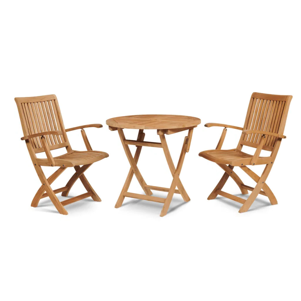HiTeak Valencia Teak Oudoor Round Bistro Set 3PC