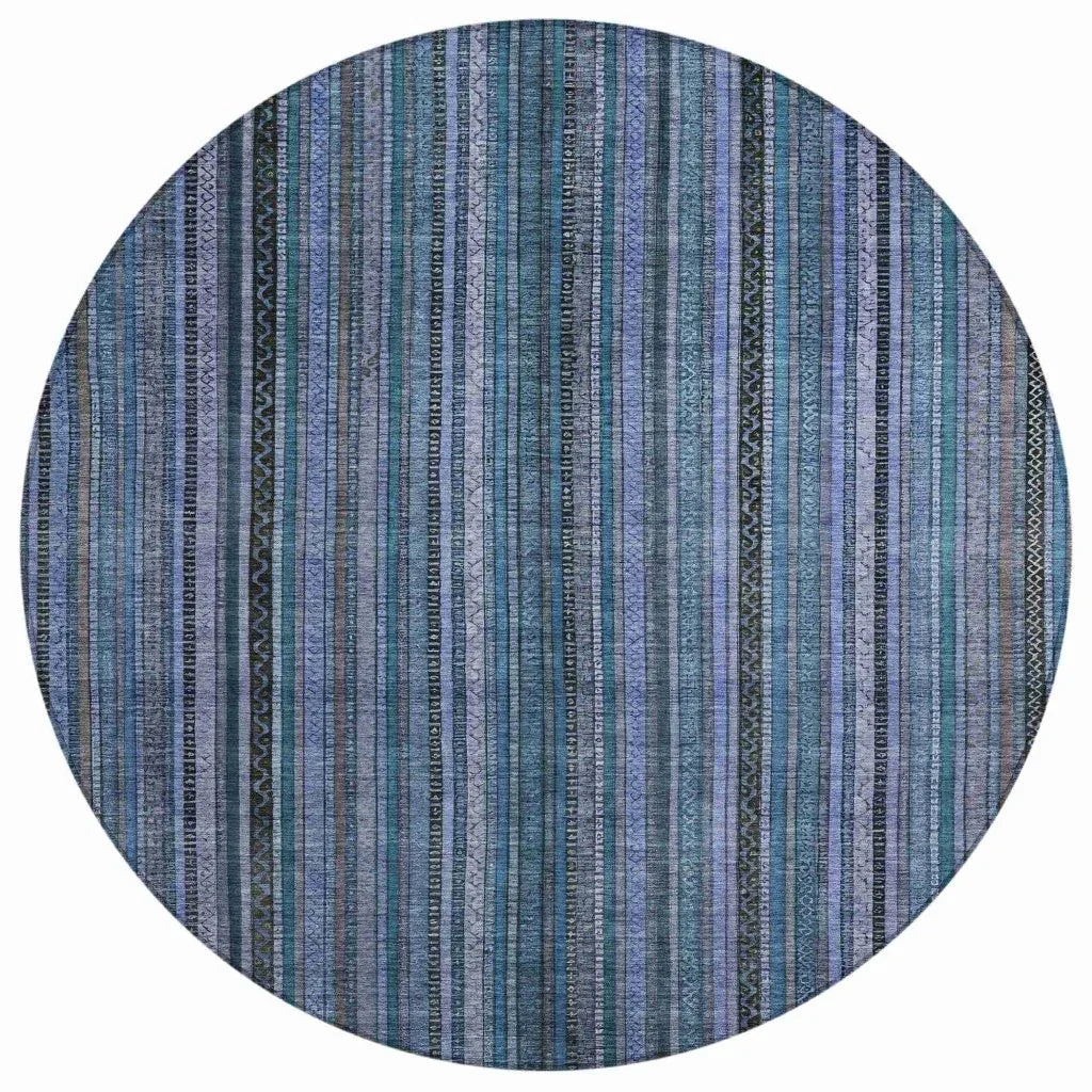 LOOMLAN Rugs Velatrix Blue Washable Indoor-Outdoor Rug