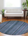 LOOMLAN Rugs Velatrix Blue Washable Indoor-Outdoor Rug