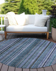 LOOMLAN Rugs Velatrix Blue Washable Indoor-Outdoor Rug