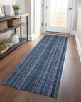 LOOMLAN Rugs Velatrix Blue Washable Indoor-Outdoor Rug