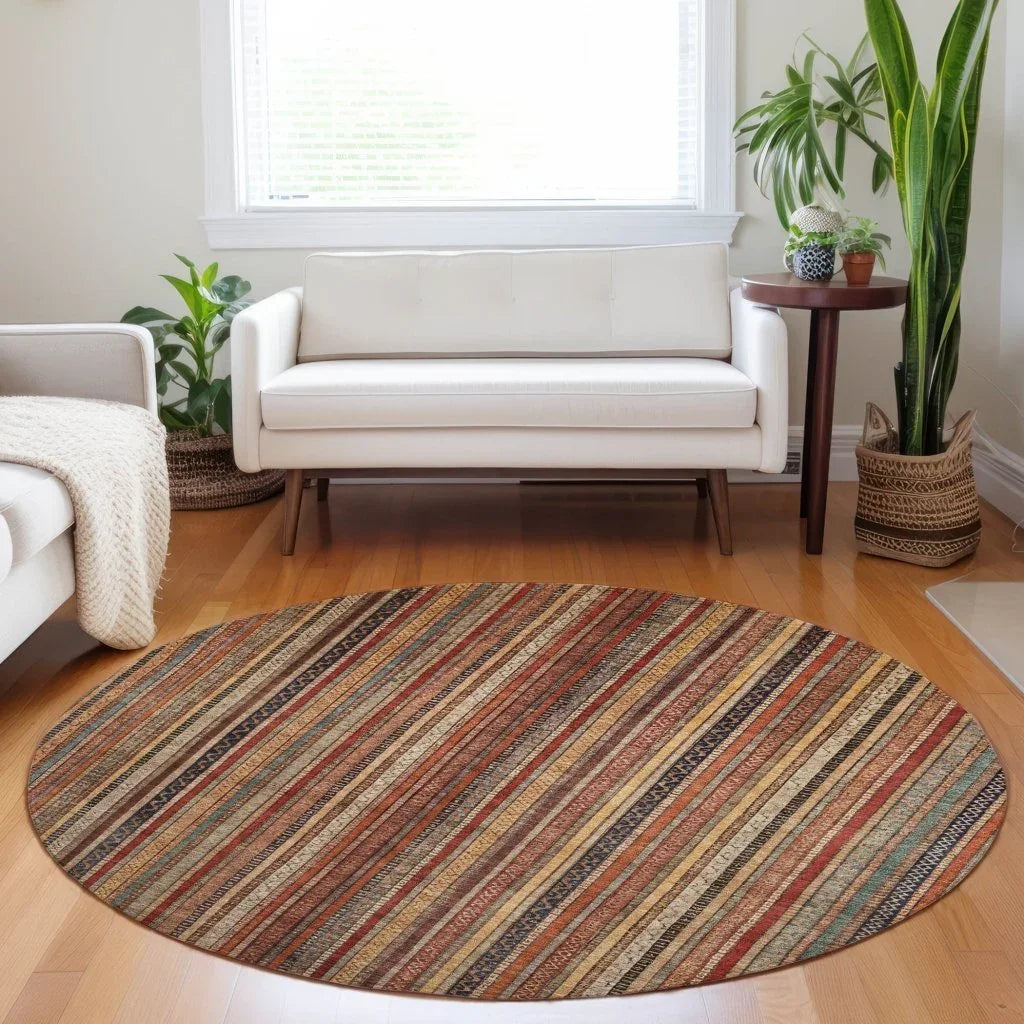 LOOMLAN Rugs Velatrix Orange Washable Indoor-Outdoor Rug