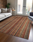 LOOMLAN Rugs Velatrix Orange Washable Indoor-Outdoor Rug