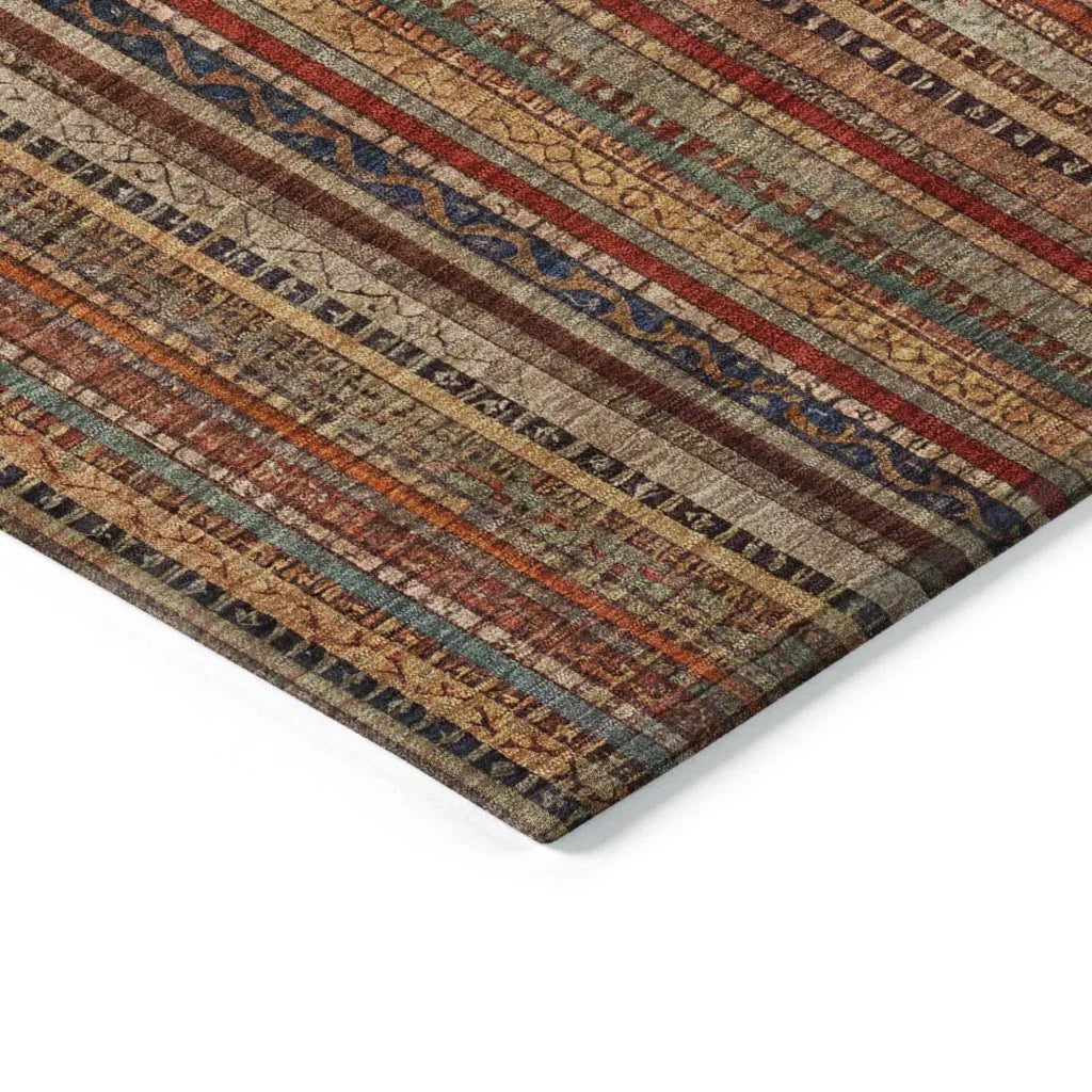 LOOMLAN Rugs Velatrix Orange Washable Indoor-Outdoor Rug