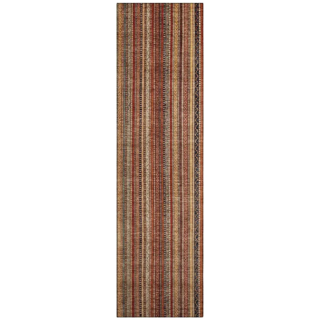 LOOMLAN Rugs Velatrix Orange Washable Indoor-Outdoor Rug