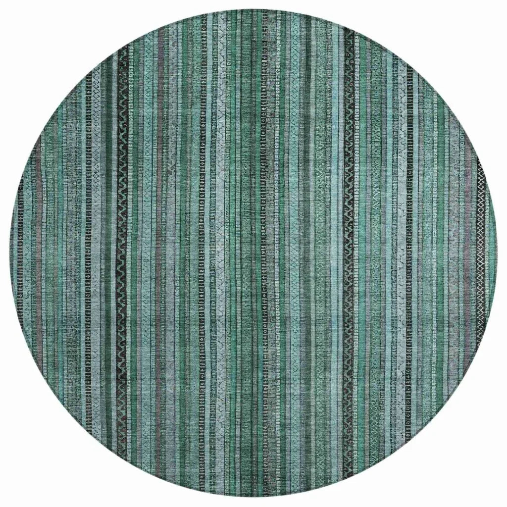 LOOMLAN Rugs Velatrix Teal Washable Indoor-Outdoor Rug