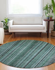 LOOMLAN Rugs Velatrix Teal Washable Indoor-Outdoor Rug