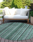 LOOMLAN Rugs Velatrix Teal Washable Indoor-Outdoor Rug