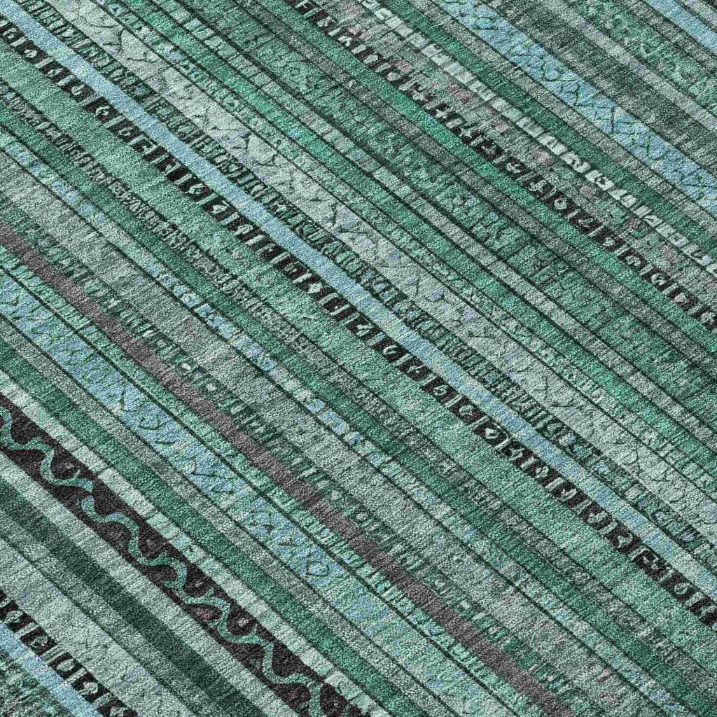 LOOMLAN Rugs Velatrix Teal Washable Indoor-Outdoor Rug