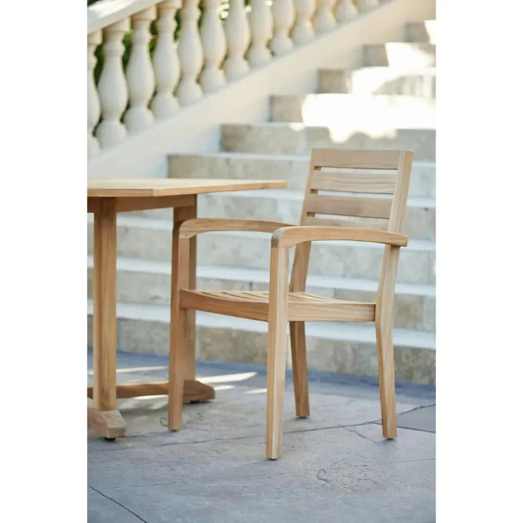 HiTeak Venice Teak Outdoor Stacking Armchair 4PC