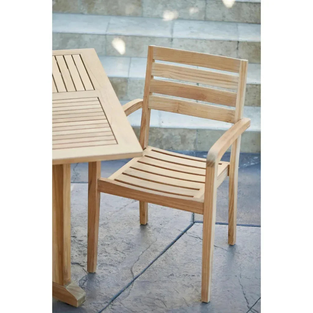 HiTeak Venice Teak Outdoor Stacking Armchair 4PC