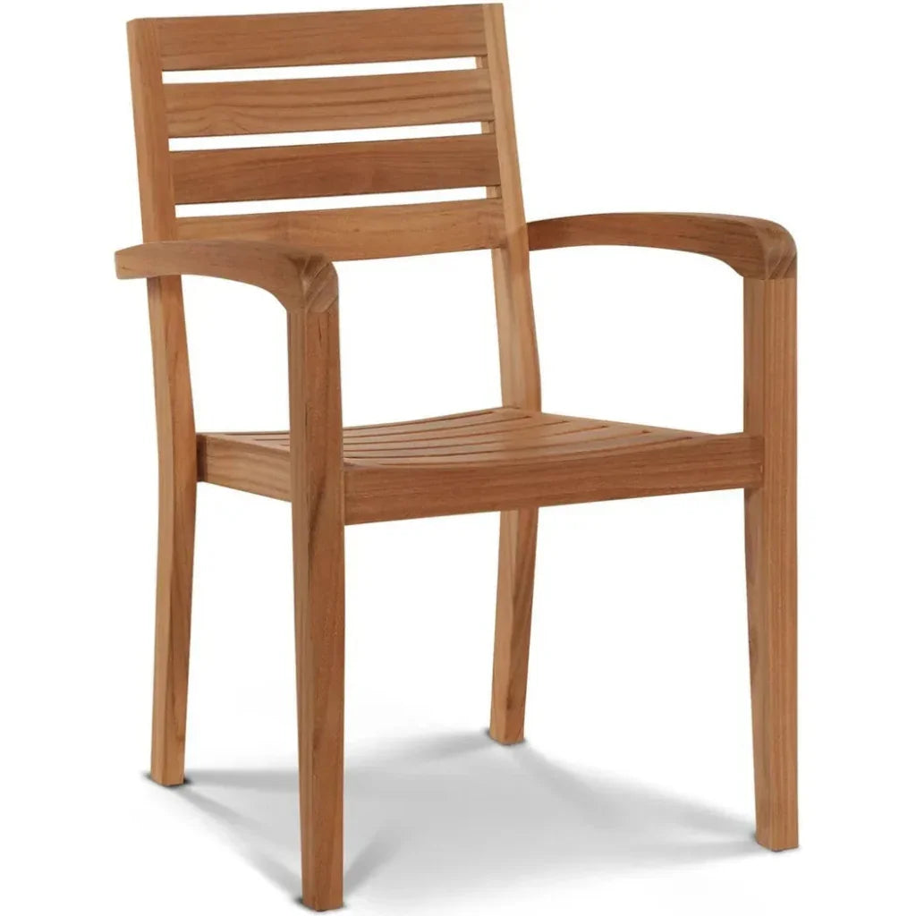 HiTeak Venice Teak Outdoor Stacking Armchair 4PC