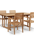 HiTeak Venice Teak Patio Rectangular Dining Set 5PC