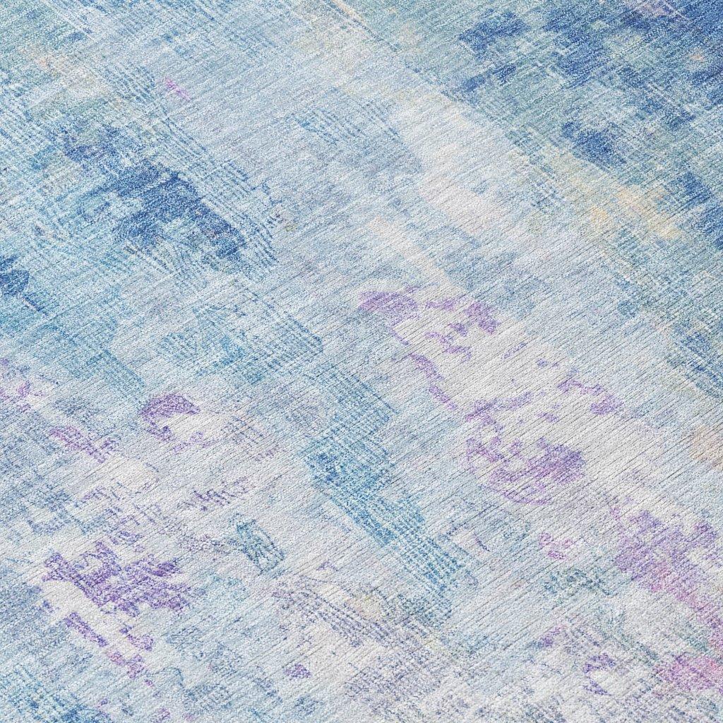 LOOMLAN Rugs Verentha Blue Washable Indoor-Outdoor Rug