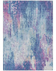 LOOMLAN Rugs Verentha Blue Washable Indoor-Outdoor Rug
