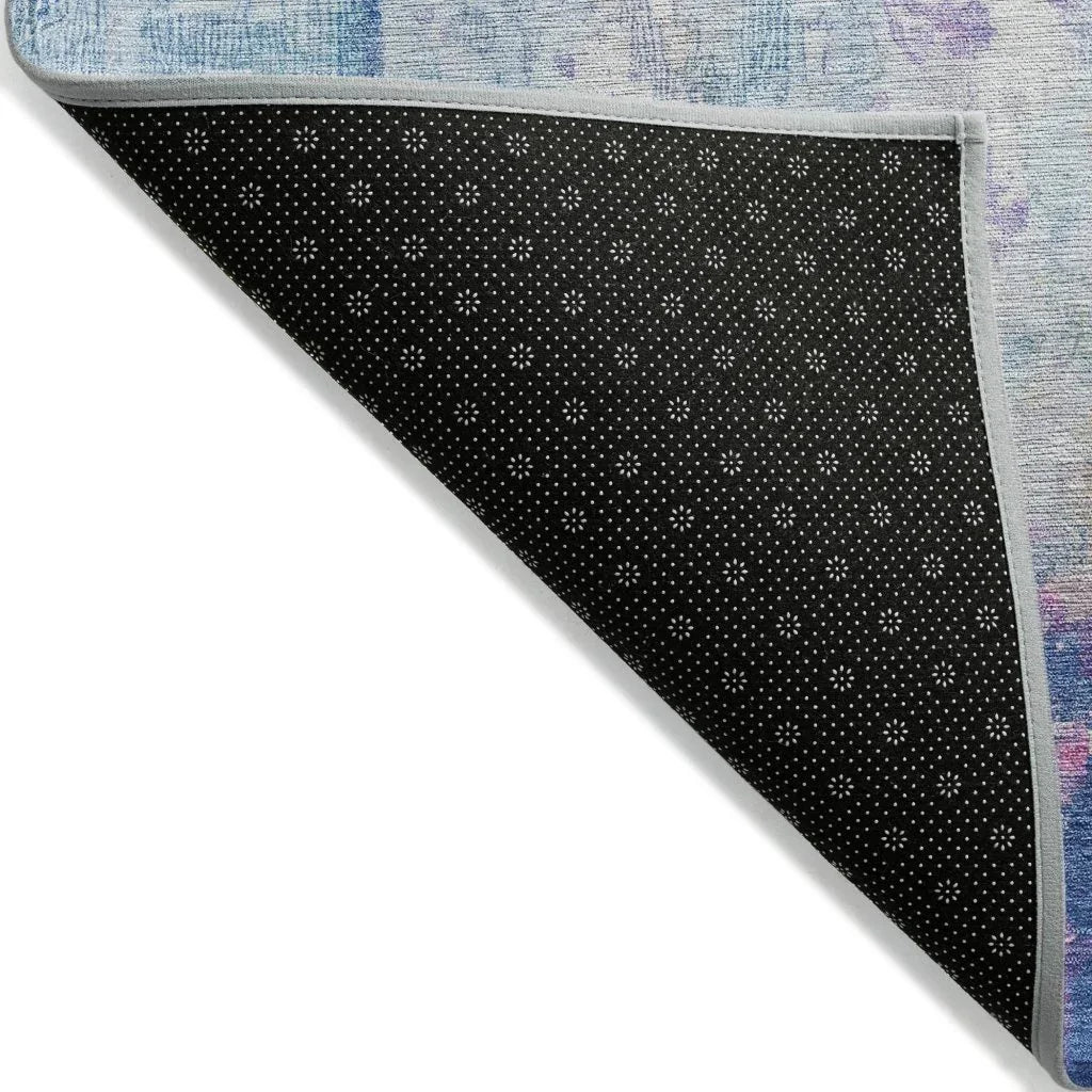 LOOMLAN Rugs Verentha Blue Washable Indoor-Outdoor Rug